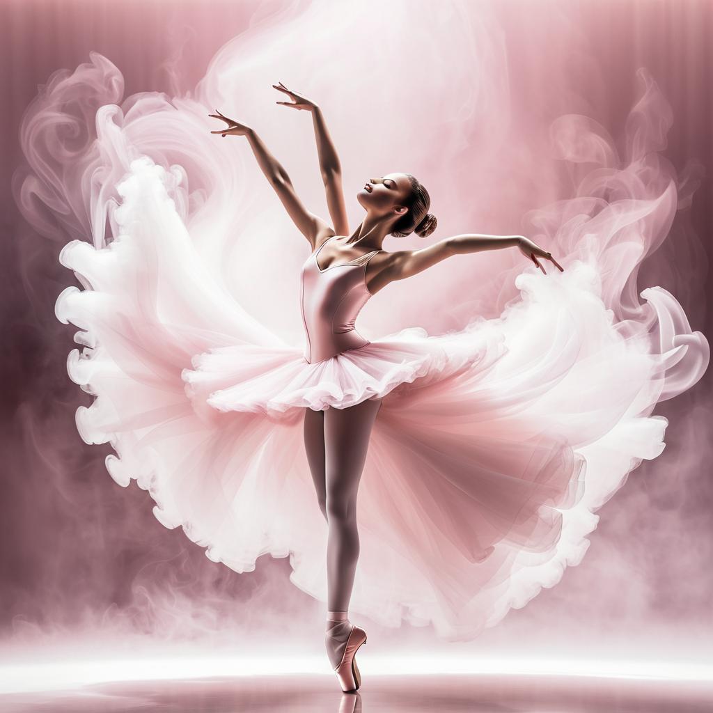 Graceful Ballerina in Ethereal Smoke