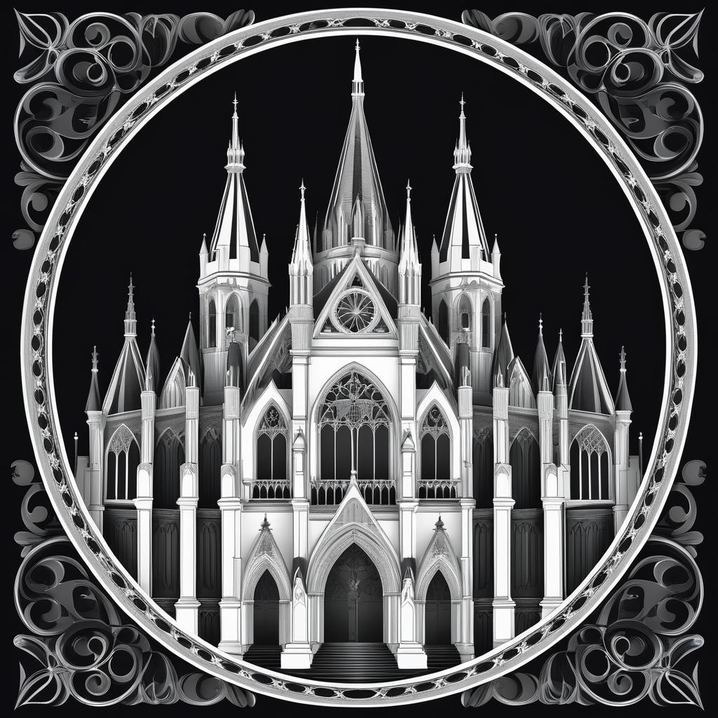 Gothic Architecture Hoodie Vector Design