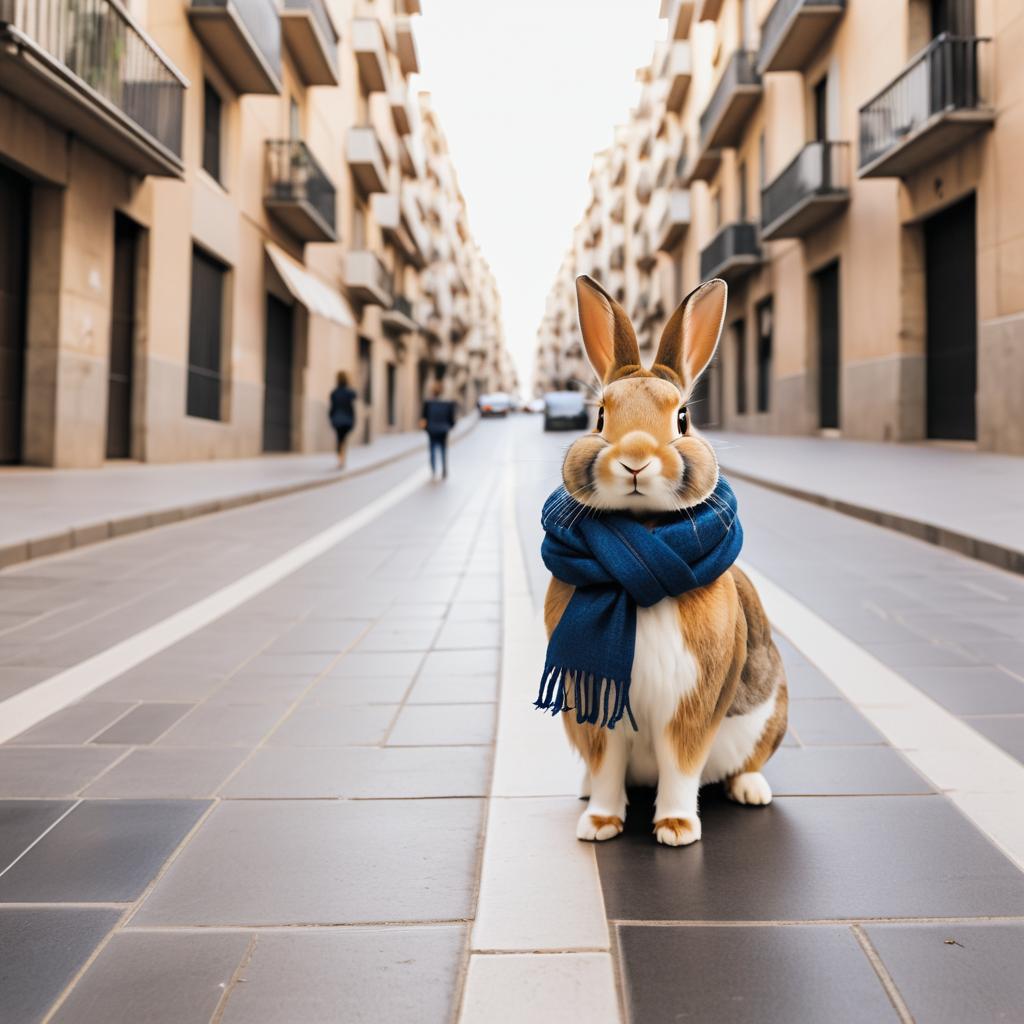 Fashionable Female Rabbit in Barcelona