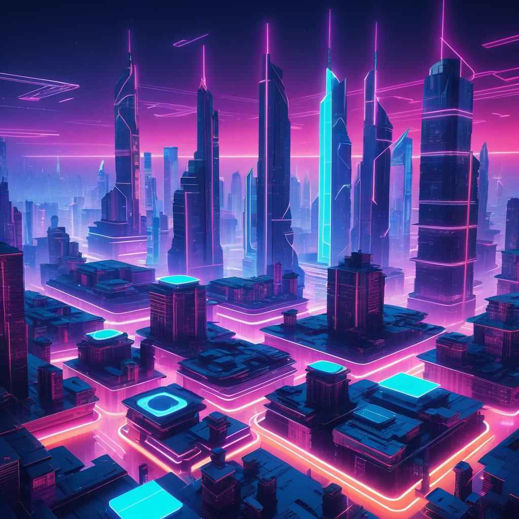 Vibrant Futuristic Cityscape Illustration