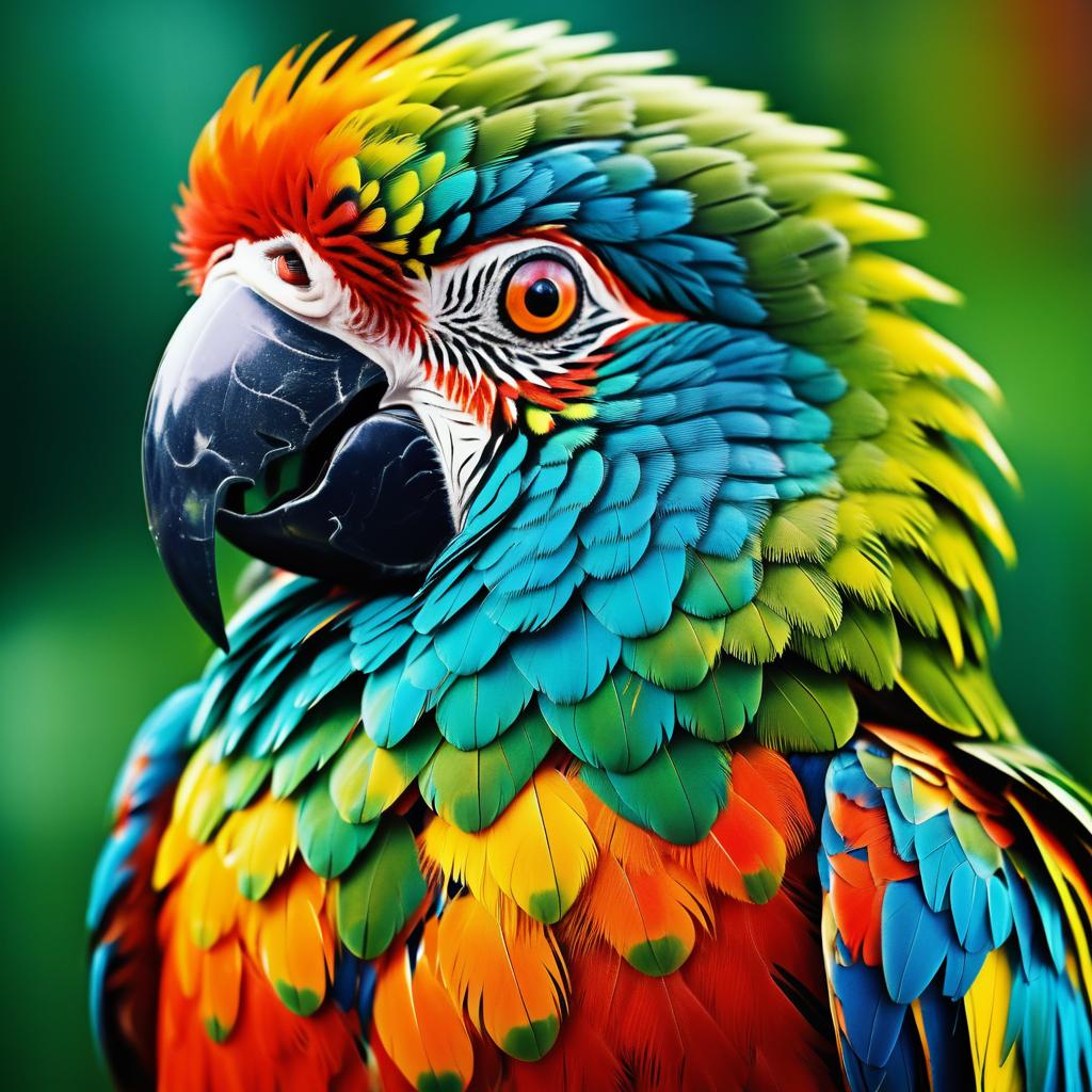 Vibrant Parrot in Surreal Kodachrome