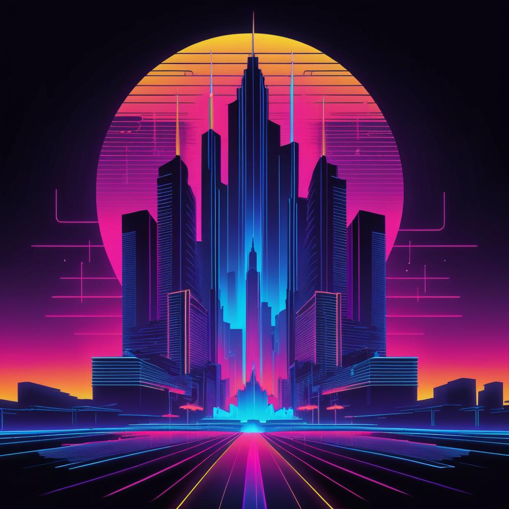 Neon Cyberpunk Music Festival Design