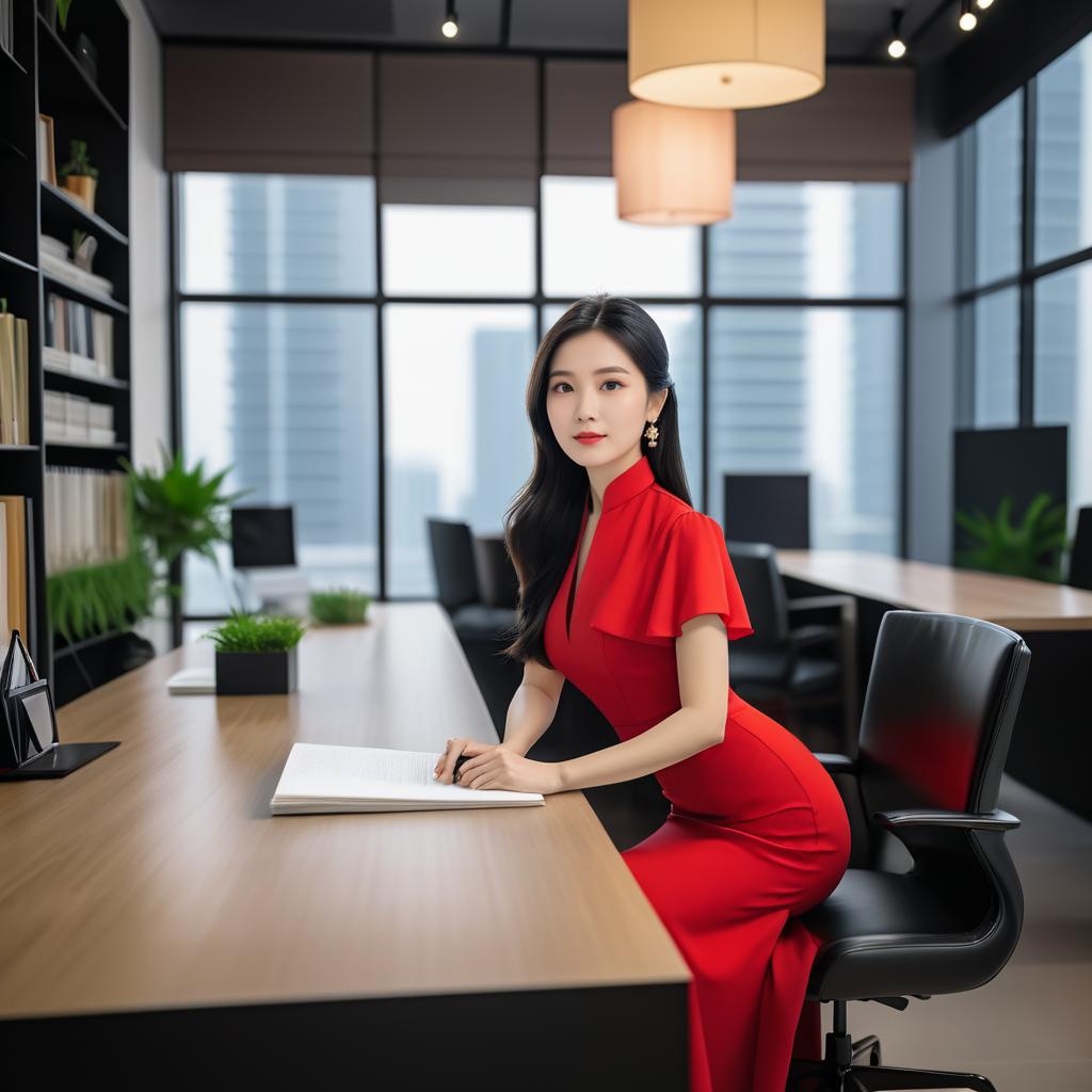 Graceful Cityscape Portrait in Qipao