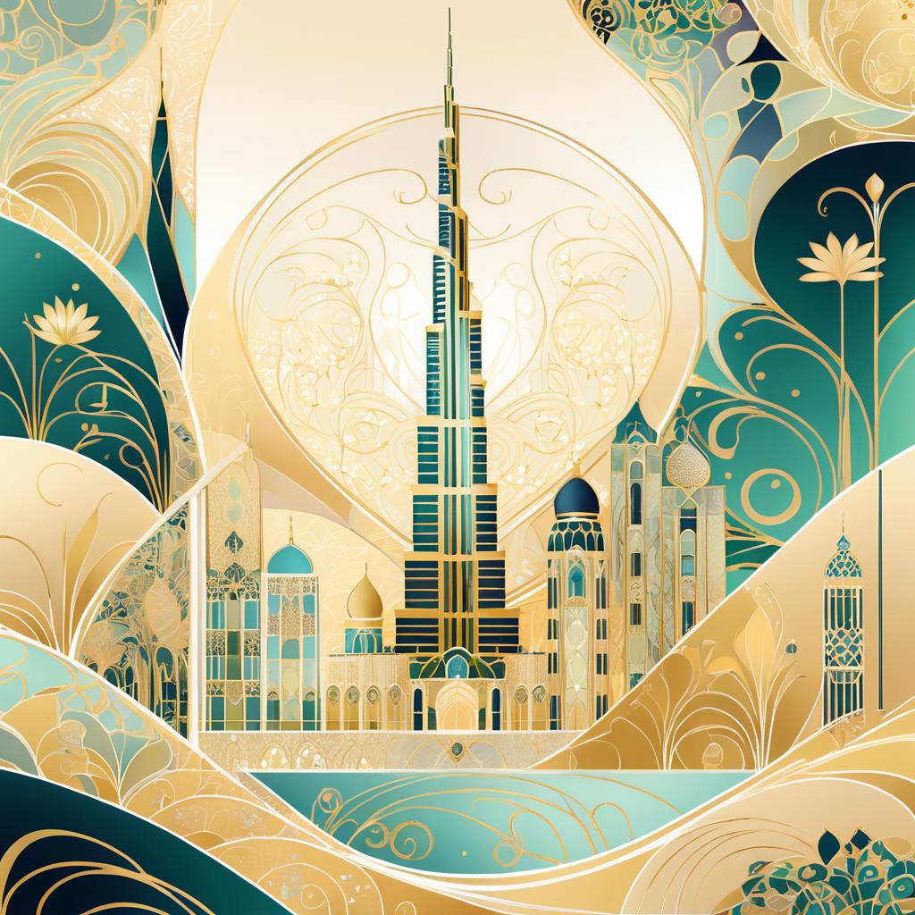 Art Nouveau Dubai in Gustav Klimt Style