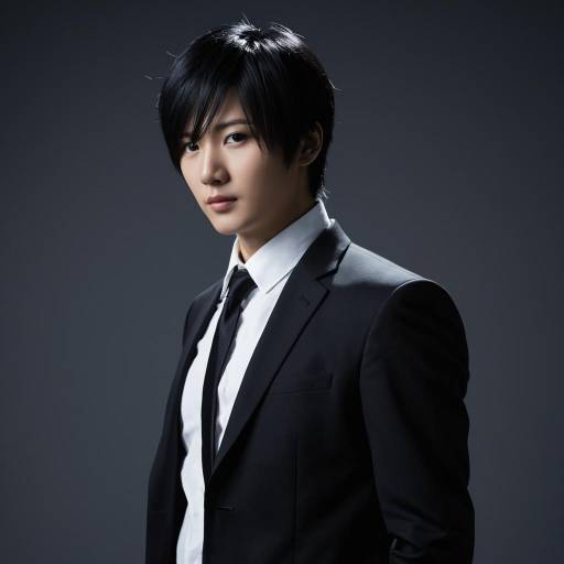 Man in Dark Suit with Side-Swept Hair