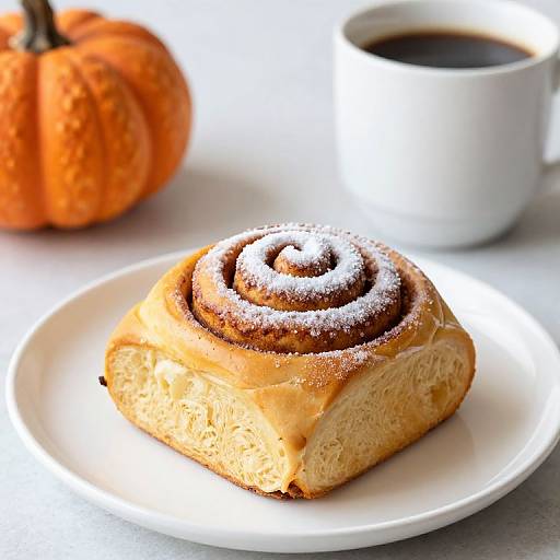 Frosted Pumpkin Spice Cinnamon Roll