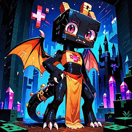 Ender Dragon in a Mystical Castle