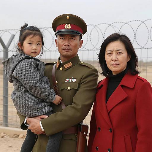 Military Family Portrait in Desert Setting