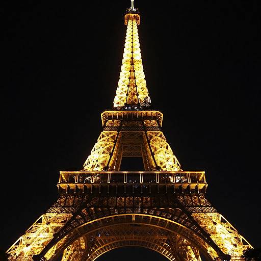 Illuminated Eiffel Tower at Night