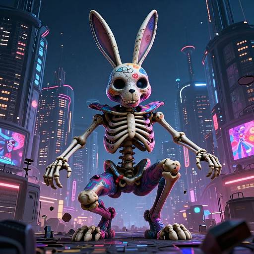 Psychedelic Giant Skeleton Rabbit