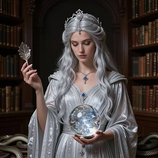 Neo-Victorian Goddess of Magic with Crystal Ball