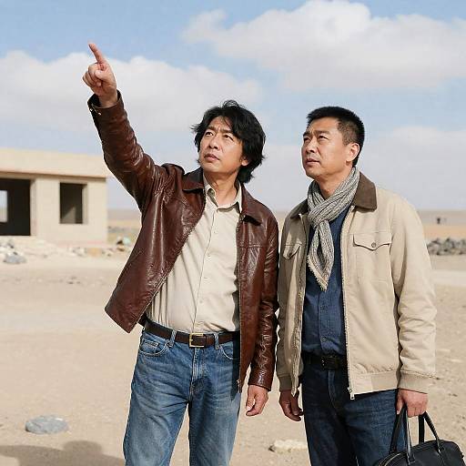 Two Men in a Desert Landscape