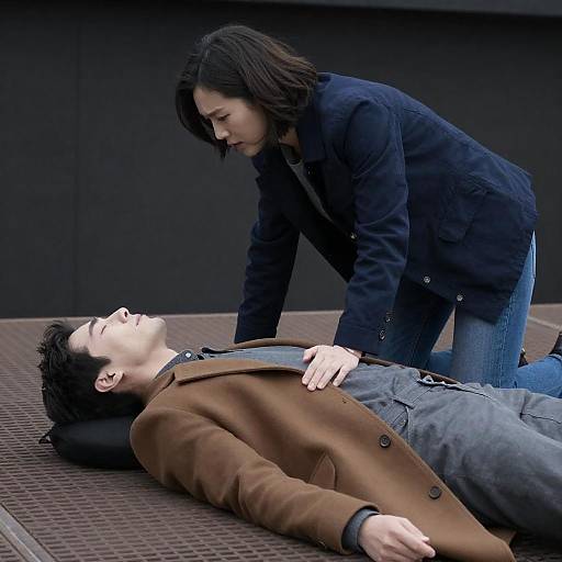 Concerned Woman and Relaxed Man in Industry