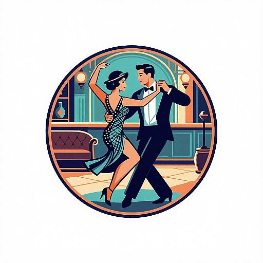 Vintage Dance Duo in Art Deco Style