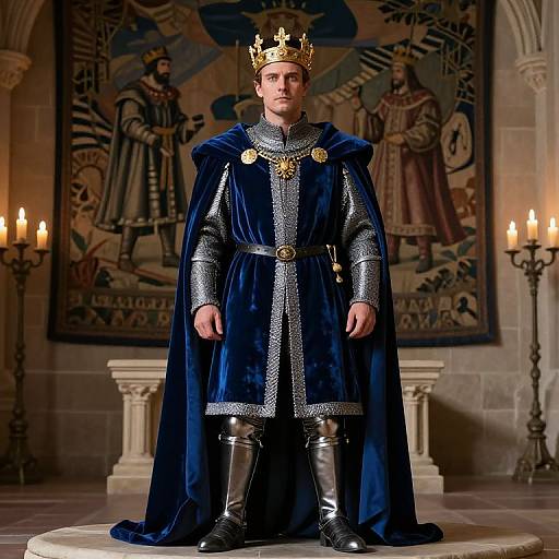 Majestic Medieval King in Royal Attire