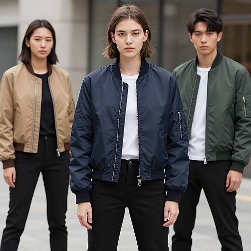 Chic Urban Bomber Jacket Fashion Shoot