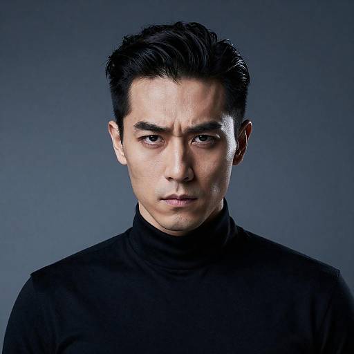 Moody Portrait of Slicked-Back Man