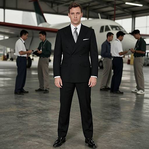 Confident Man in Classic Black Suit