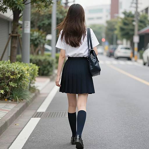 Urban Scene: Japanese Schoolgirl in Daylight