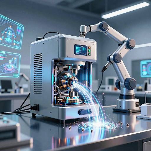 High-Tech Forge in Futuristic Lab