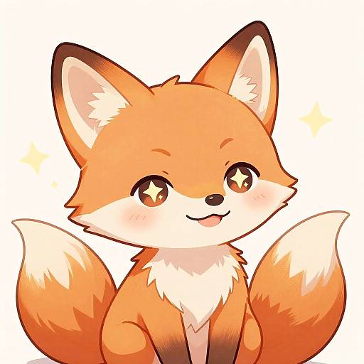Chibi Fox Magician with Dreamy Smile