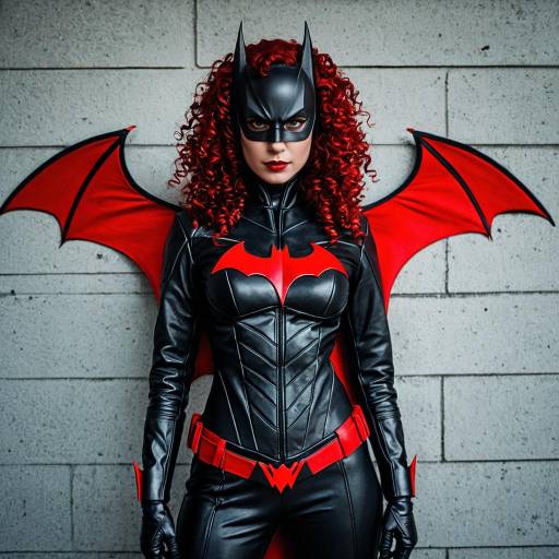 Cosplay Batwoman in Leather Suit