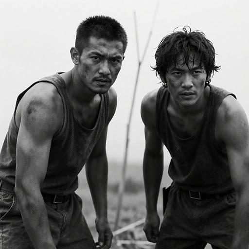 Intense Portrait of Two Rugged Men