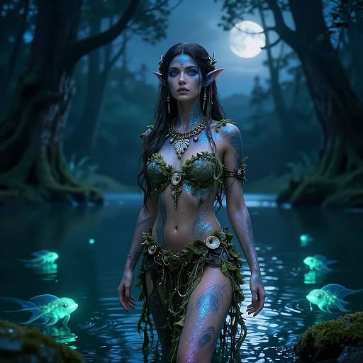 Mystical Female Water Genasi Druid