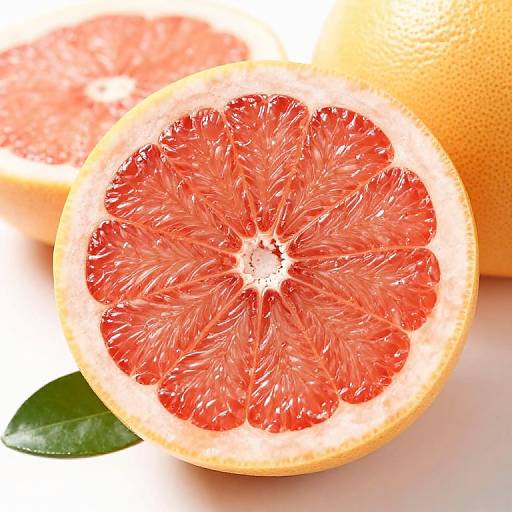 Vibrant Ruby Red Grapefruit Illustration