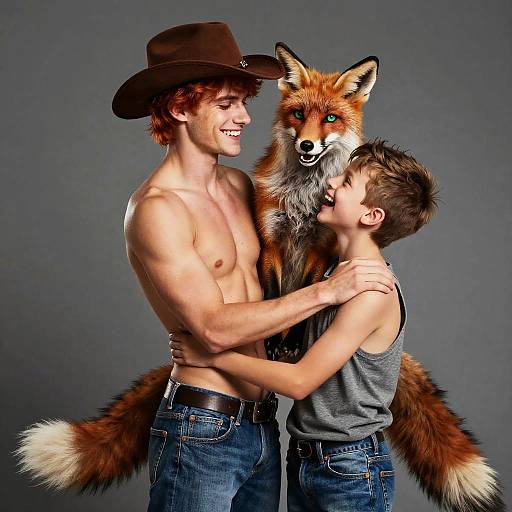 Fiery Fox Boys Sharing a Laugh
