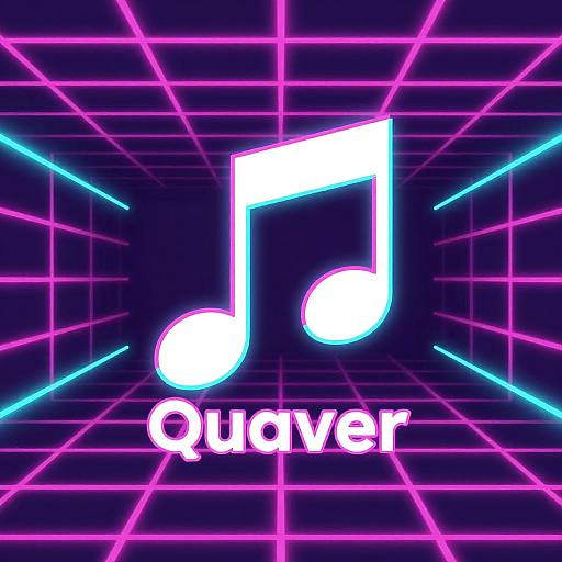 Neon digital artwork of a musical note 