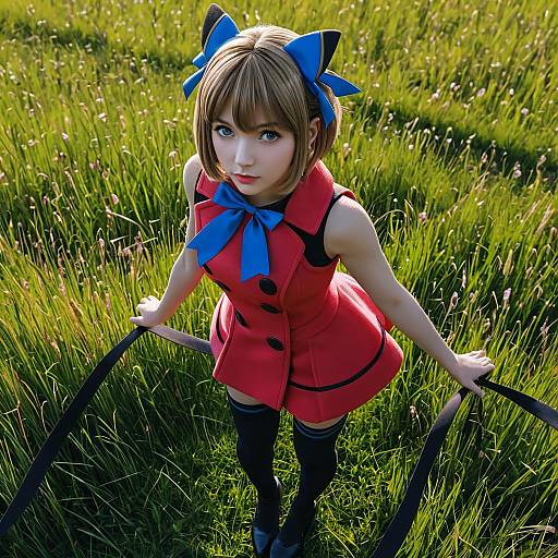 Serena in Field from Above