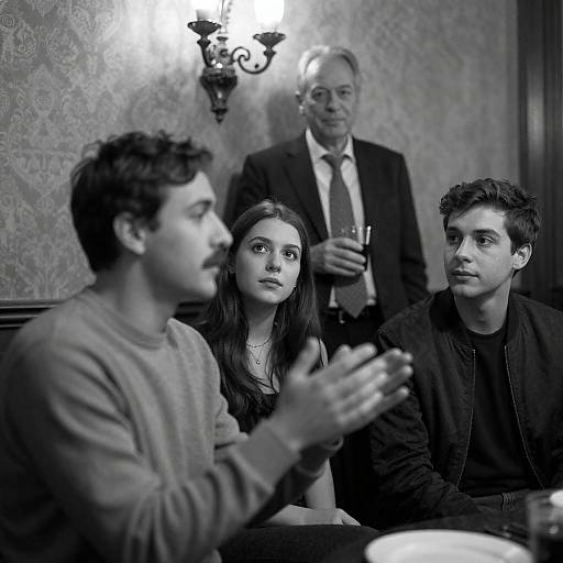 Classic Black-and-White Group Portrait