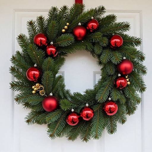Festive Red and Gold Christmas Wreath