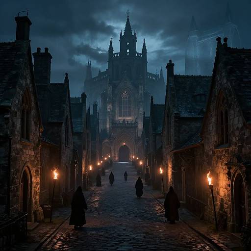 Elden Ring Gothic Medieval City at Dusk