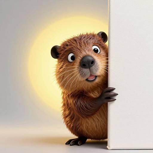 Whimsical Chubby Beaver Magician