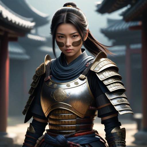 Female Samurai Warrior in Traditional Armor