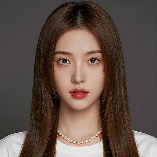 Portrait of Young Woman with Straight Brown Hair