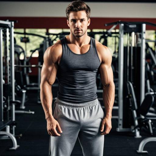 Muscular Boy in Gym Clearance Outfit