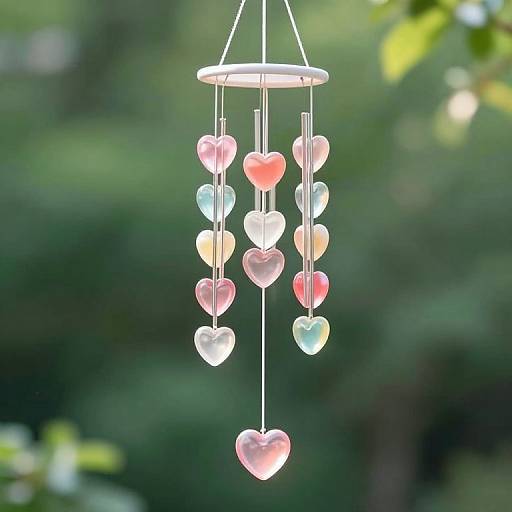 Whimsical Candy Heart Wind Chime