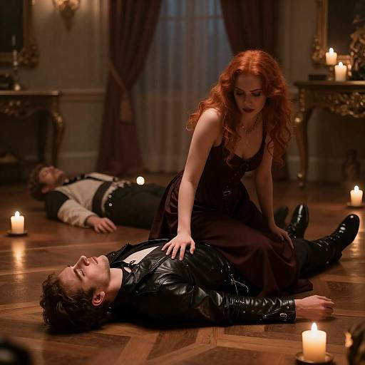 Intense Scene of Passion and Mystery