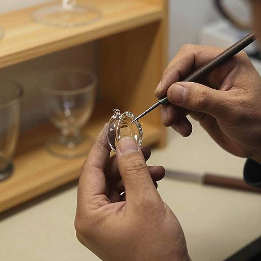 Crafting Intricate Glasswork Close-Up