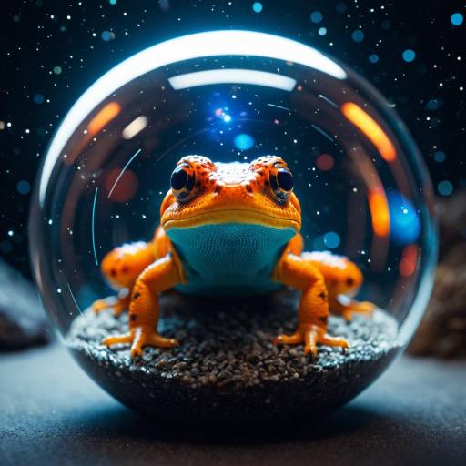 Supernova Newt inside Glass Sphere in Space