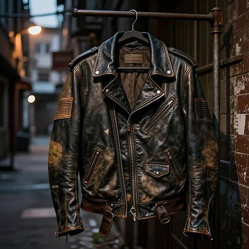 Stylish Leather Jacket in Urban Alley