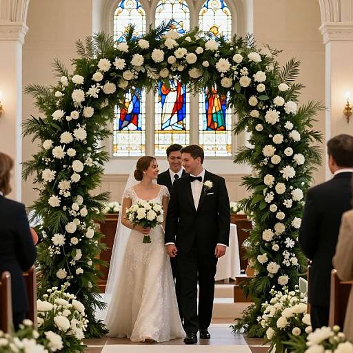 Ethereal Evergreen Floral Wedding Arch