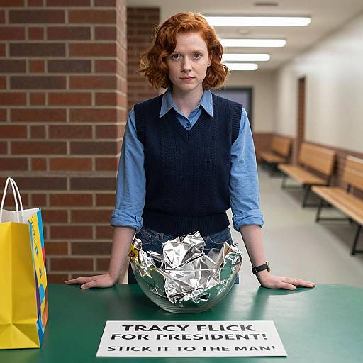 Young Woman Campaigning for President