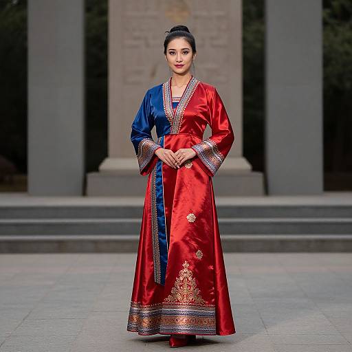 Woman in Traditional Silk Costume