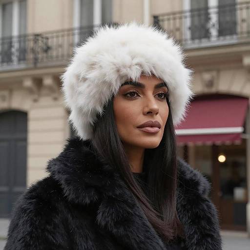 Elegant Woman in Fur Coat Photograph
