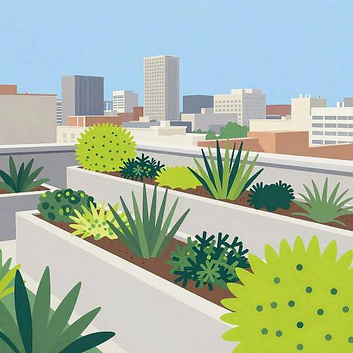 Urban Rooftop Garden in Matisse Style
