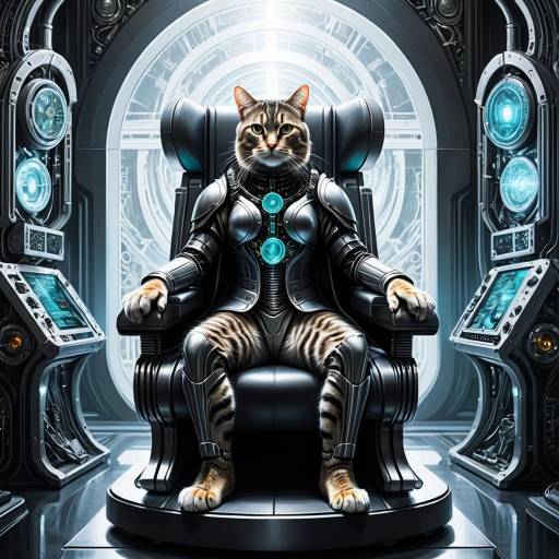 Futuristic Portrait of a Cat Scientist